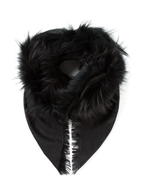 womens scarf gucci|Gucci scarf with fur trim.